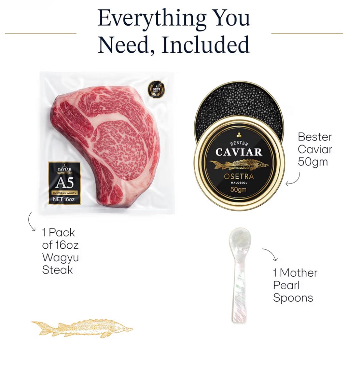 JAPANESE WAGYU BEEF A5 RIBEYE & OSSETRA CAVIAR BUNDLE
