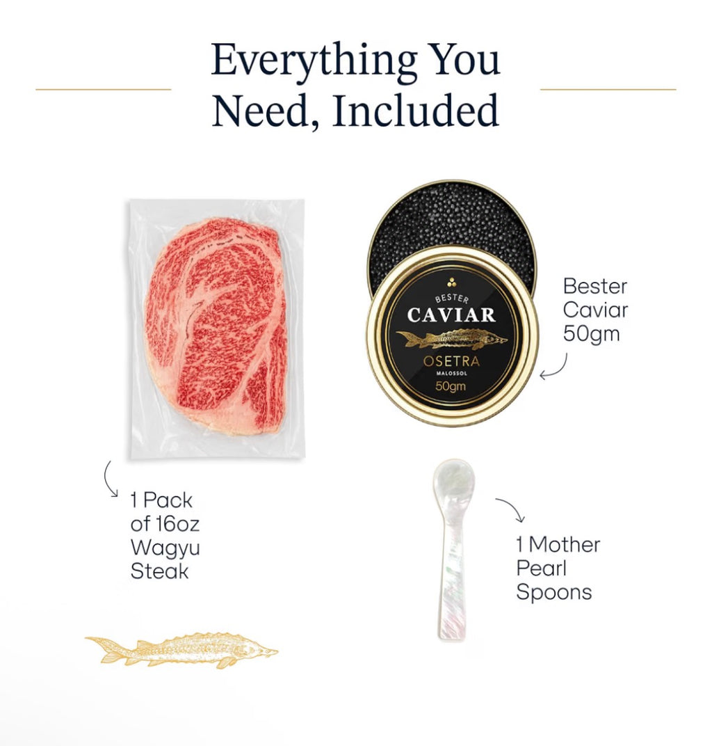 JAPANESE WAGYU BEEF A5 RIBEYE & OSSETRA CAVIAR BUNDLE