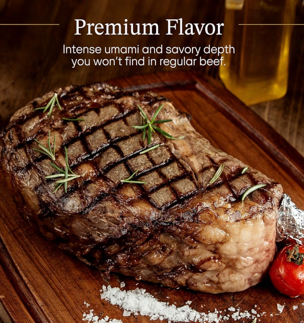 Japanese A5 Wagyu Beef Steak with Umami and Savory Flavor- Hand-Cut Premium Beef Ribeye